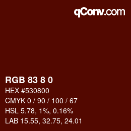 カラーコード: RGB 83 8 0 | qconv.com