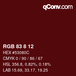 Color code: RGB 83 8 12 | qconv.com