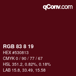 Color code: RGB 83 8 19 | qconv.com