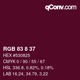 Color code: RGB 83 8 37 | qconv.com
