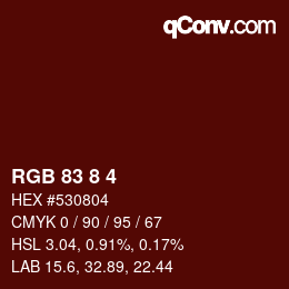 Color code: RGB 83 8 4 | qconv.com