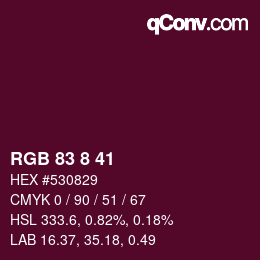 Color code: RGB 83 8 41 | qconv.com