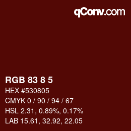 カラーコード: RGB 83 8 5 | qconv.com