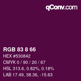 Color code: RGB 83 8 66 | qconv.com