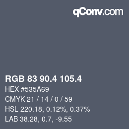 カラーコード: RGB 83 90.4 105.4 | qconv.com