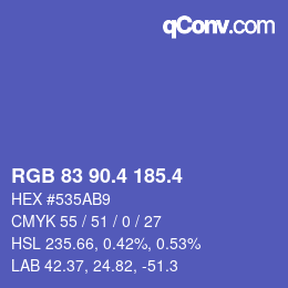 カラーコード: RGB 83 90.4 185.4 | qconv.com