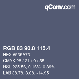 カラーコード: RGB 83 90.8 115.4 | qconv.com