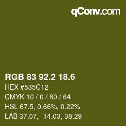 カラーコード: RGB 83 92.2 18.6 | qconv.com