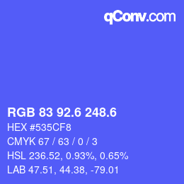 カラーコード: RGB 83 92.6 248.6 | qconv.com