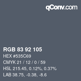 カラーコード: RGB 83 92 105 | qconv.com