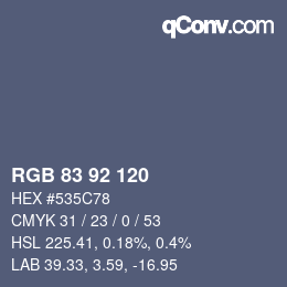 カラーコード: RGB 83 92 120 | qconv.com