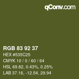 颜色代码: RGB 83 92 37 | qconv.com