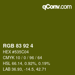 Color code: RGB 83 92 4 | qconv.com