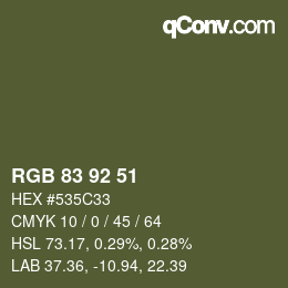颜色代码: RGB 83 92 51 | qconv.com