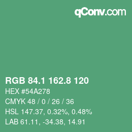 Color code: RGB 84.1 162.8 120 | qconv.com