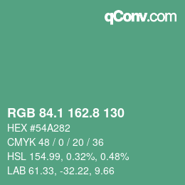 Color code: RGB 84.1 162.8 130 | qconv.com
