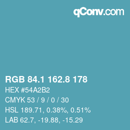 Farbcode: RGB 84.1 162.8 178 | qconv.com