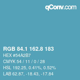 Color code: RGB 84.1 162.8 183 | qconv.com