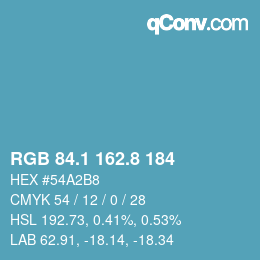 Color code: RGB 84.1 162.8 184 | qconv.com