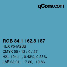 Color code: RGB 84.1 162.8 187 | qconv.com