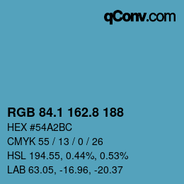 Color code: RGB 84.1 162.8 188 | qconv.com