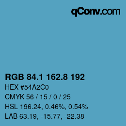Color code: RGB 84.1 162.8 192 | qconv.com