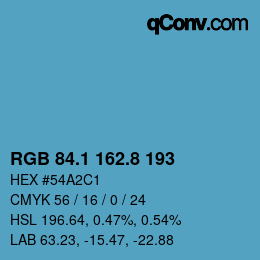 カラーコード: RGB 84.1 162.8 193 | qconv.com