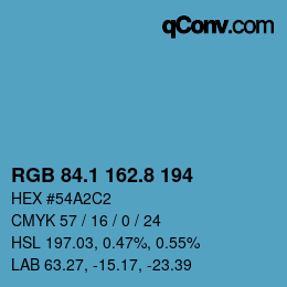 カラーコード: RGB 84.1 162.8 194 | qconv.com