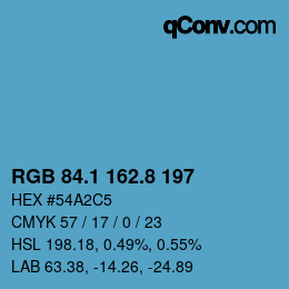 Color code: RGB 84.1 162.8 197 | qconv.com
