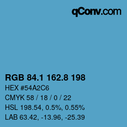 Color code: RGB 84.1 162.8 198 | qconv.com