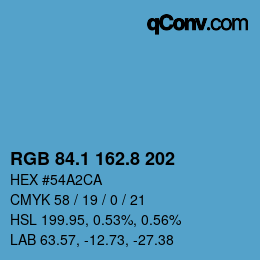 Color code: RGB 84.1 162.8 202 | qconv.com