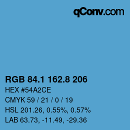 Color code: RGB 84.1 162.8 206 | qconv.com