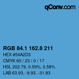 Color code: RGB 84.1 162.8 211 | qconv.com