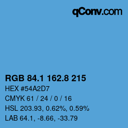 Farbcode: RGB 84.1 162.8 215 | qconv.com