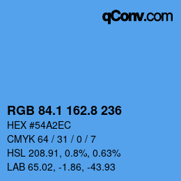 Color code: RGB 84.1 162.8 236 | qconv.com