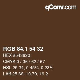 Color code: RGB 84.1 54 32 | qconv.com