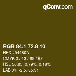 Color code: RGB 84.1 72.8 10 | qconv.com