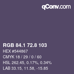 Color code: RGB 84.1 72.8 103 | qconv.com