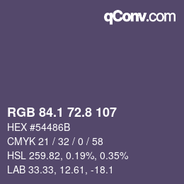Color code: RGB 84.1 72.8 107 | qconv.com