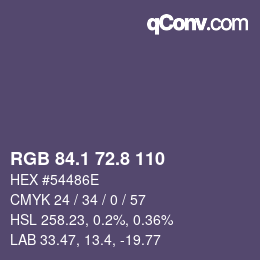 Color code: RGB 84.1 72.8 110 | qconv.com