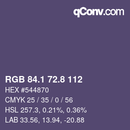 Color code: RGB 84.1 72.8 112 | qconv.com