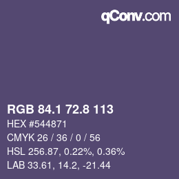 Color code: RGB 84.1 72.8 113 | qconv.com