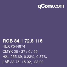 Color code: RGB 84.1 72.8 116 | qconv.com