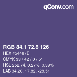 Color code: RGB 84.1 72.8 126 | qconv.com