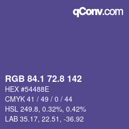 Color code: RGB 84.1 72.8 142 | qconv.com