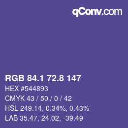 Color code: RGB 84.1 72.8 147 | qconv.com