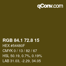 カラーコード: RGB 84.1 72.8 15 | qconv.com