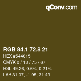 Color code: RGB 84.1 72.8 21 | qconv.com