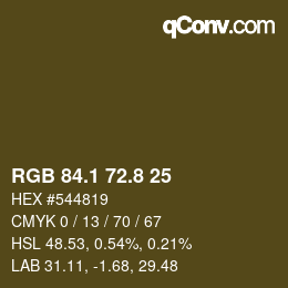 Color code: RGB 84.1 72.8 25 | qconv.com