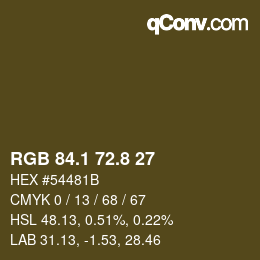 Color code: RGB 84.1 72.8 27 | qconv.com